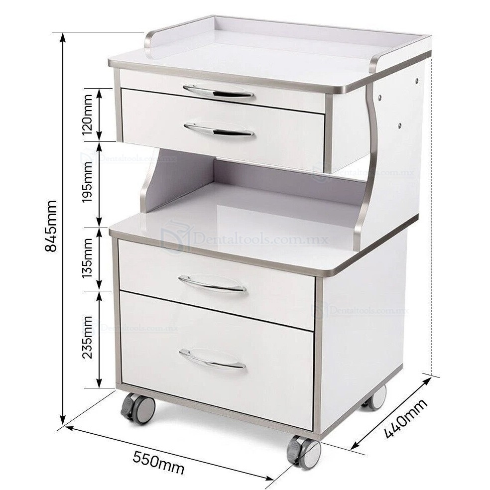 Dentech G15 Carro Dental M&oacute;vil para Instrumental con 3 Cajones